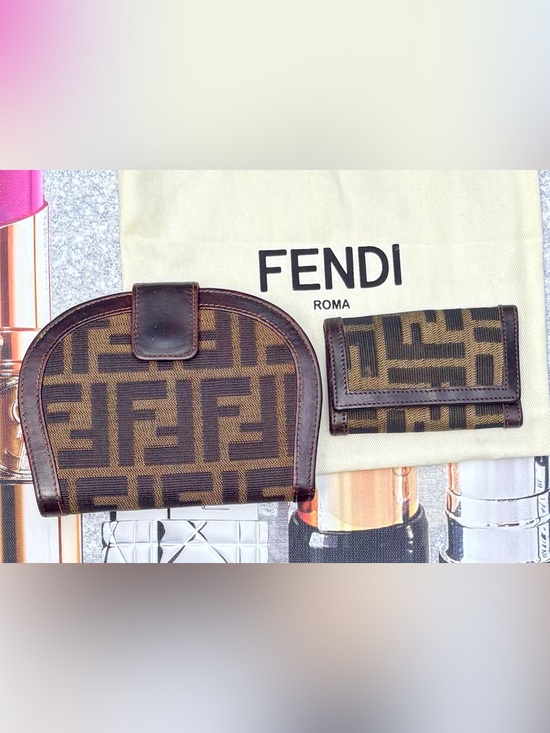 Fendi Handbags - Fendi Zucca Half Circle Bifold Wallet AND Key Holder SET 🛍️🛍️